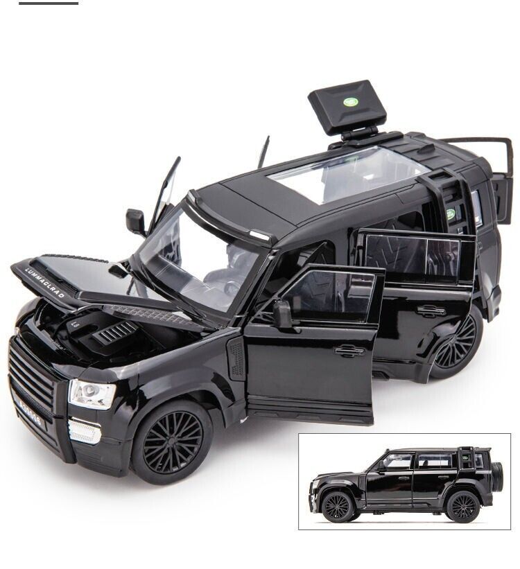 1:24 Land Rover Defender CLR Diecast Model Car Vehicle Toy Sound Light Modified