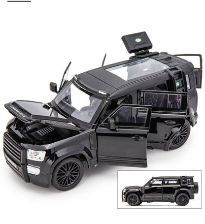 1:24 Land Rover Defender CLR Diecast Model Car Vehicle Toy Sound Light Modified