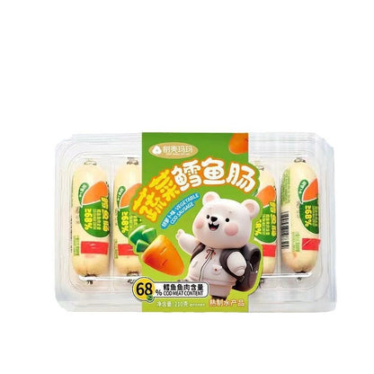 Vegetable Cod Sausage 210g Carrot Flavor + 6 Fish Sausage Corn Flavor Snacks