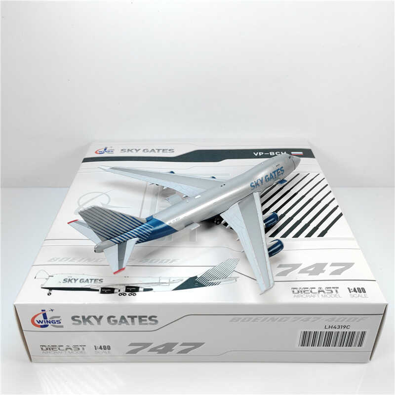 1:400 JC Wings SKY GATES BOEING B747-400F Passenger Airplane Diecast Model