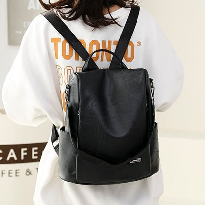Leather Backpack Luxury Shoulder School Bag Anti Theft Backpack 31*13*31 CM Red