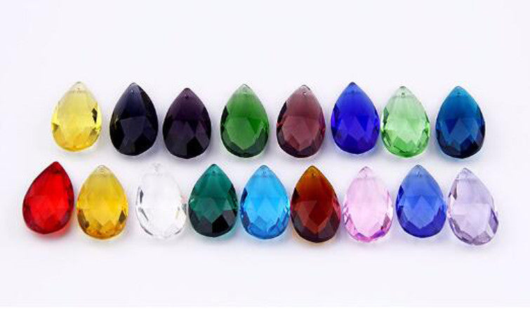 10PCS 38MM Colorful Teardrop Glass Chandelier Crystal Prisms Wedding Decoration
