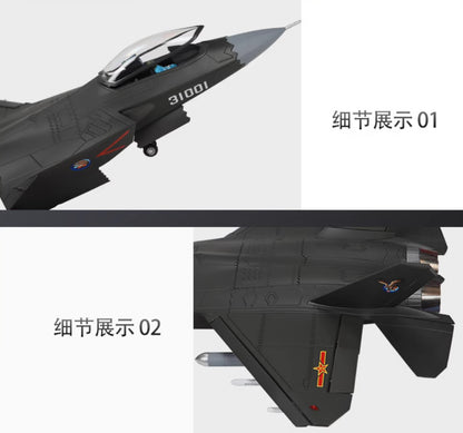 1:32 48CM China J-31 Fighter Jet Plane Airplane Diecast Military Aircraft Model