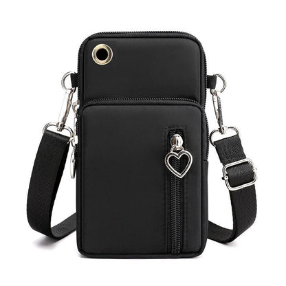 Phone Pouch Light Large Soft Waterproof Nylon Black Crossbody Purse Shoulder Bag