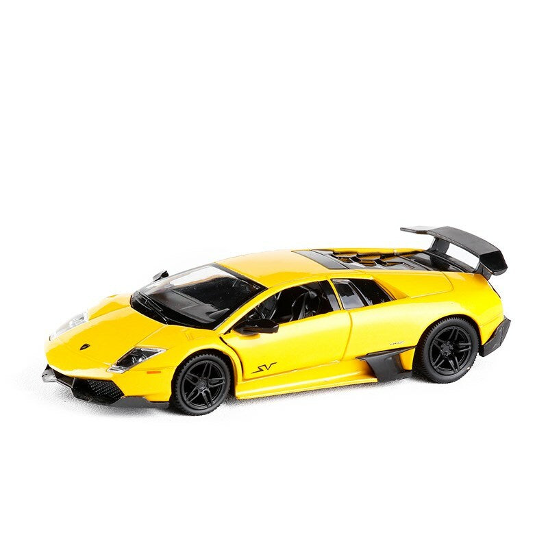 1/36 Scale Lamborghini Murcielago LP670-4 SV Model Car Diecast Toy Cars Yellow