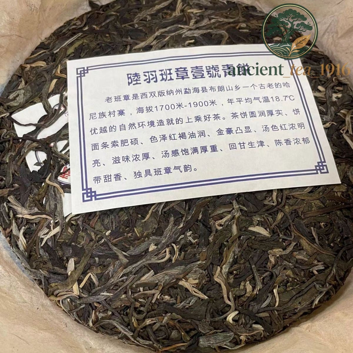 357g 2017 Yunnan LUYU Ban Zhang Puer Raw Tea Old Pu'er Tea Shen Pu-erh Tea