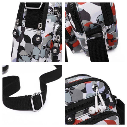 Nylon Printing Shoulder Bags Elegant Crossbody Travel Fashion Zipper Pocket Bag