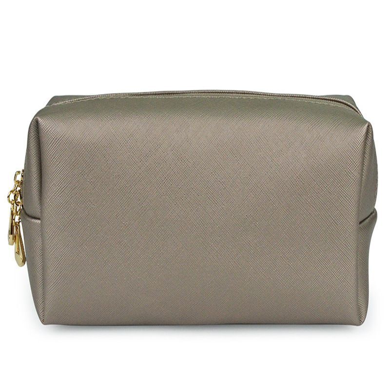 Synthetic Leather Zipper Cosmetic Bag Traveling Beauty Case Makeup Bag Organizer