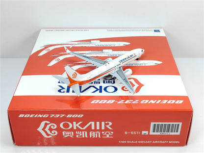 1:400 JC Wings OKAIR BOEING B737-800 Passenger Airplane Diecast Model