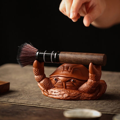 crab statue tea strainer yixing zisha purple clay artware tea pet filter net new