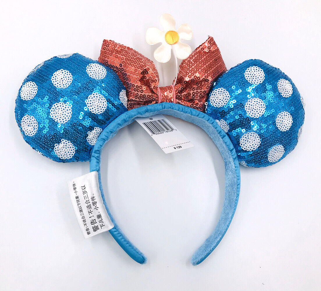 Kids New Hat Sun Flower Bow Sequins Minnie Ears Polka Dot Disney Parks Headband