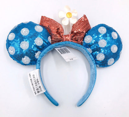 Kids New Hat Sun Flower Bow Sequins Minnie Ears Polka Dot Disney Parks Headband