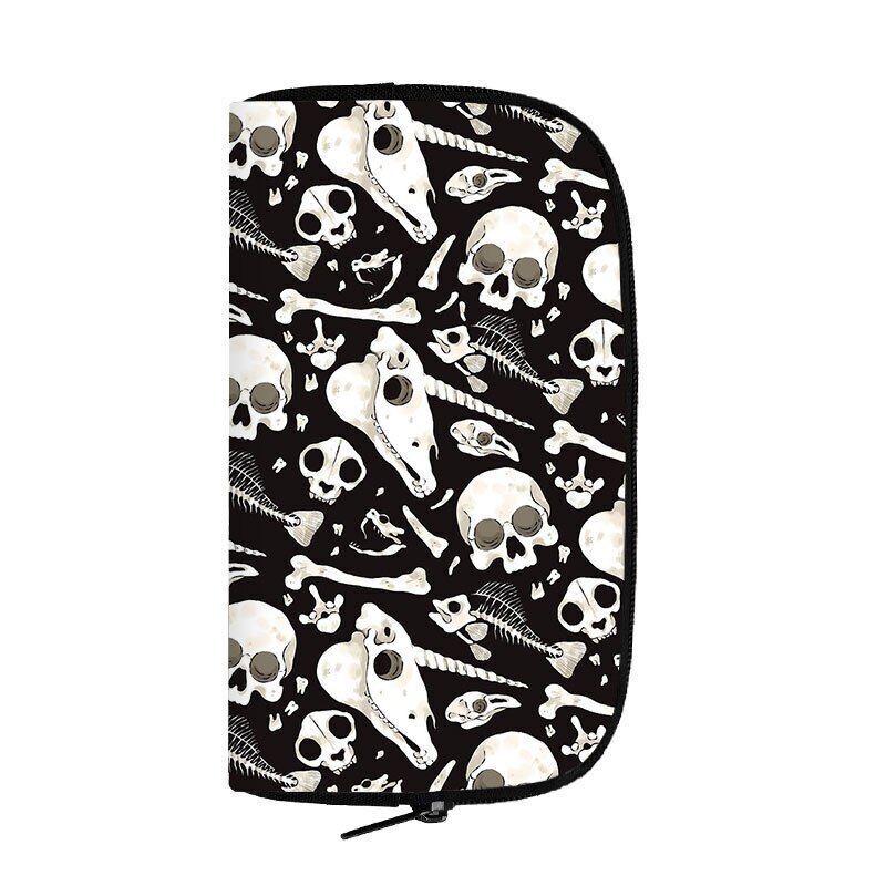 Cute Black Witch Wallet Money Bags Skull Gothic Purses Credit Card Phone Holder