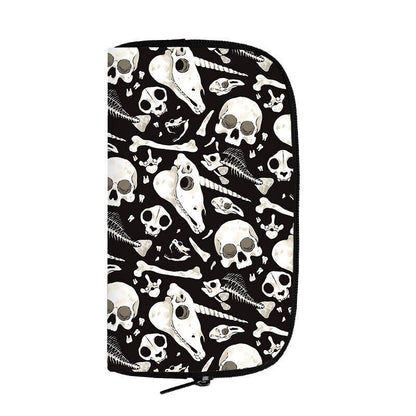 Cute Black Witch Wallet Money Bags Skull Gothic Purses Credit Card Phone Holder
