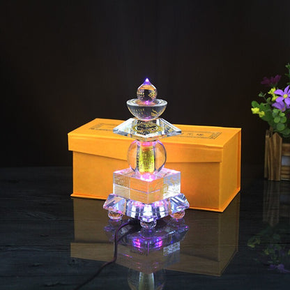 5.1" Buddhism Stupa Pagoda Buddhist Talisman Crystal Buddha Dagoba Tower Statue