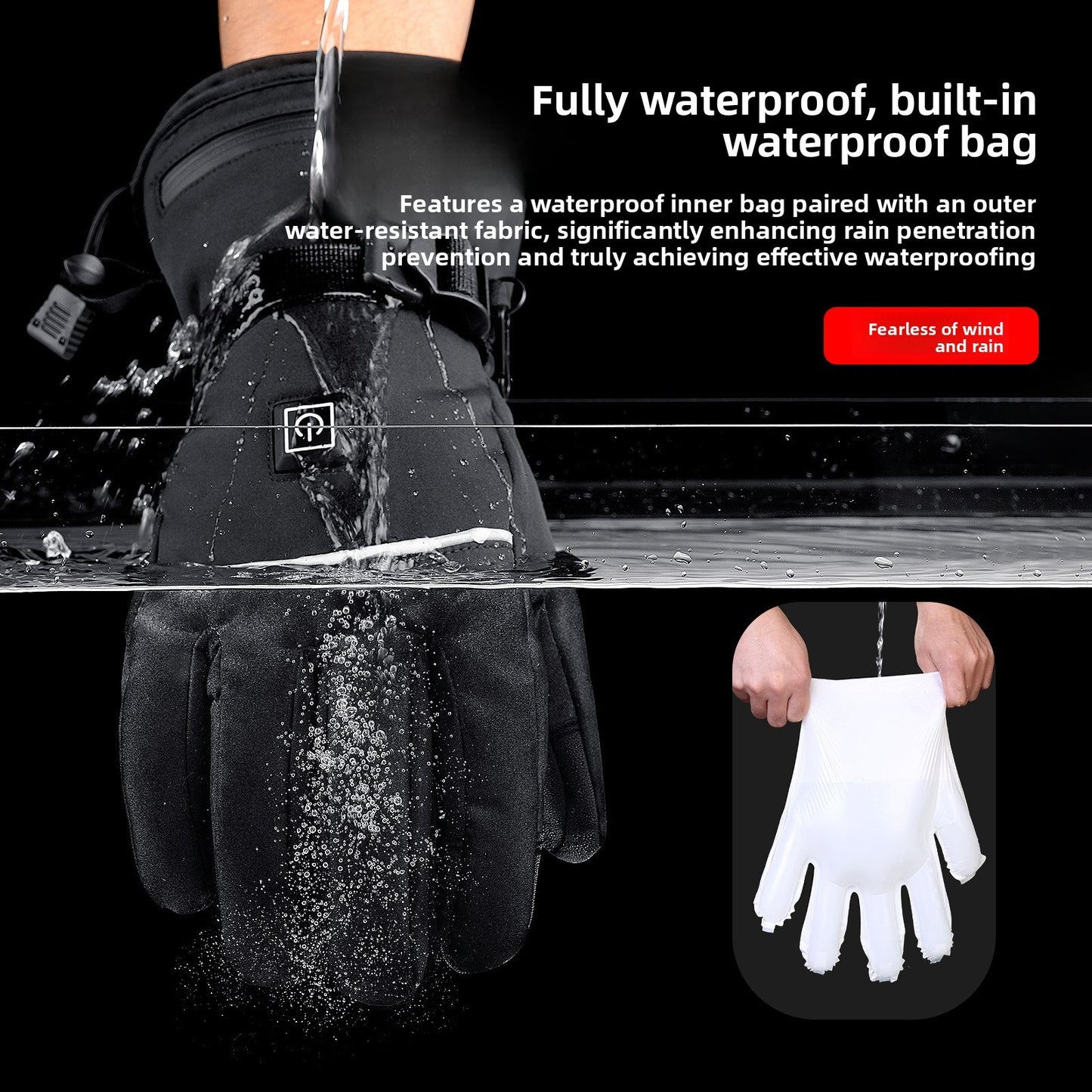 Winter intelligent heating warm gloves windproof and touch screen cycling skiing