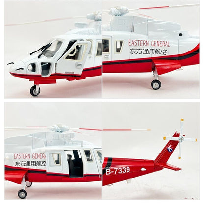 1:32 35CM CHINA GENERAL S76 Helicopter Aeroplane Diecast Aircraft Plane Model