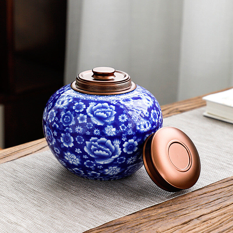 Ceramic Tea Caddy Travel Tea Canisters For Storage Tea Tea Box Storage Jars 250g