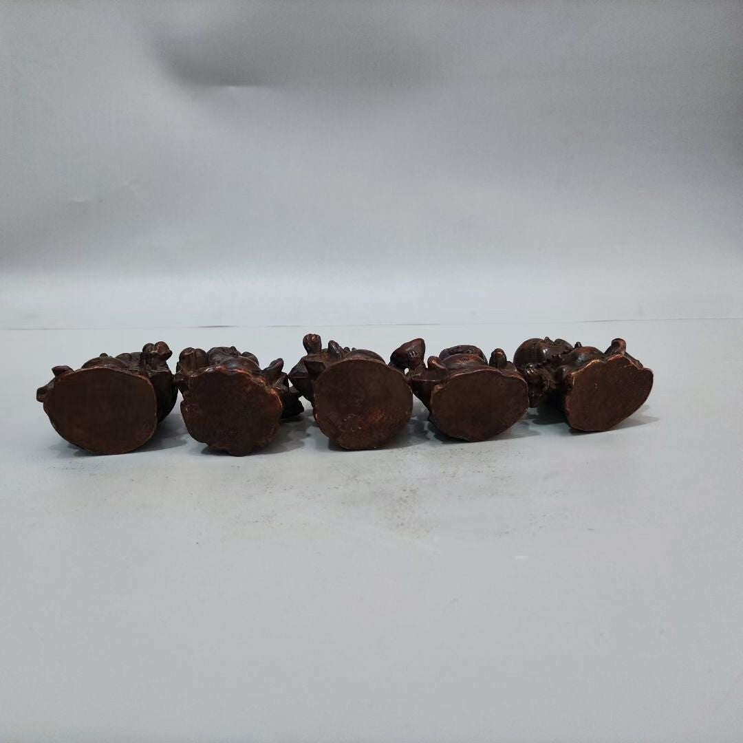 5 Piece One Set Buddha Figurine Statue Home Ornament Blessing Gift Tea Pet