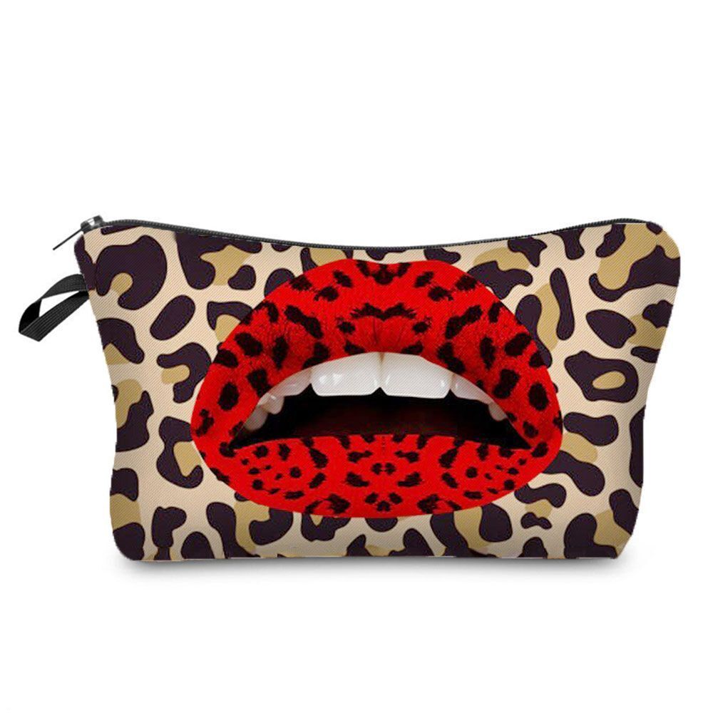 Personalized Pretty Makeup Bag Leopard Print Cosmetic Bags Multifunction Travel