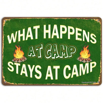 Vintage Tin Sign Still Applicable for Camping Funny Humorous Wall Art Gift