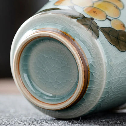 Hand-painted Loquat Cover Bowl Ceramic Tea Bowl Hand-painted Kung Fu Tea Set