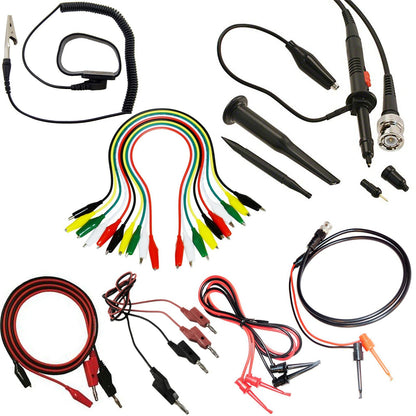 Test Lead Assortment with X1 / X10 60MHz Scope Probe and Anti-Static Wrist Strap