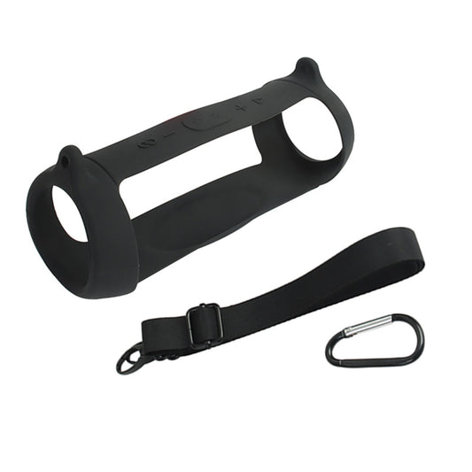Black Bluetooth Speaker Silicone Cover Cushion With Strap For JBL Charge 5 w