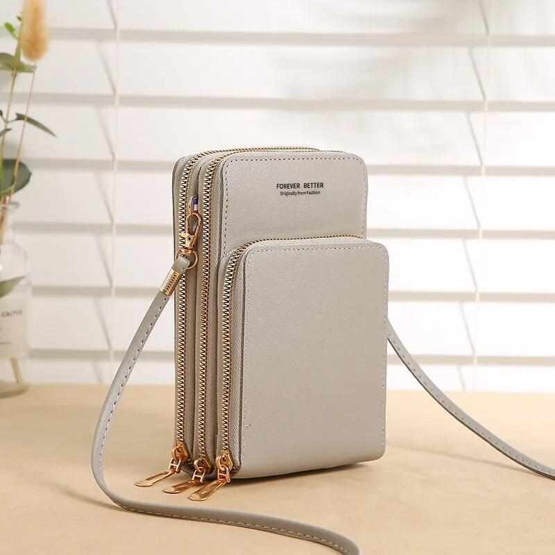 Women Touch Screen RFID Crossbody Cell Phone Bag Wallet Pouch Shoulder Purse