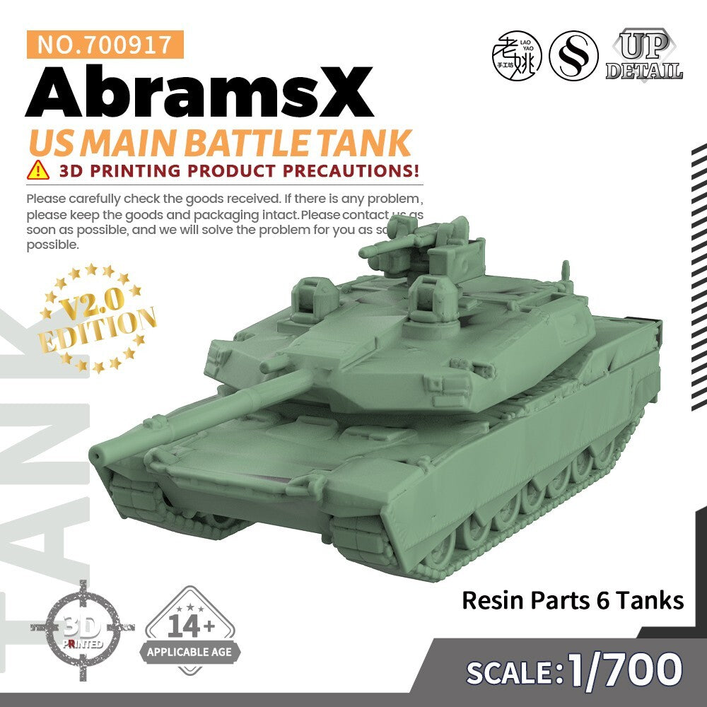 SSMODEL SS700917 1/700 Military Model Kit US AbramsX Main Battle Tank