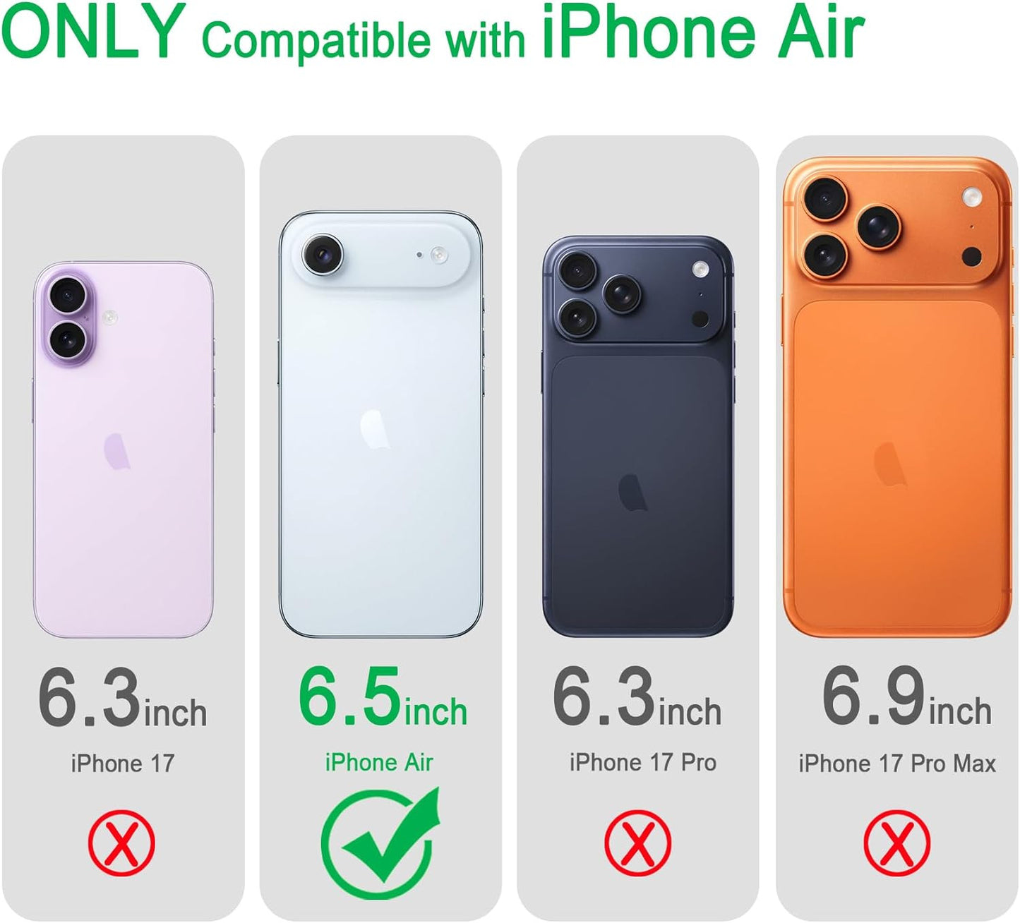 Compatible with Iphone Air Camera Lens Protector, Metal 9H Tempered Glass anti S