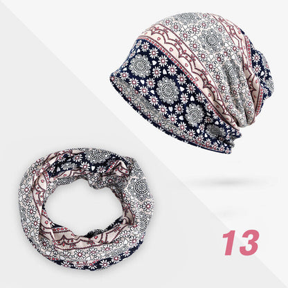 Women Floral Baggy Slouchy Beanie Hat Headwear Scarf Snood Hat Cancer Chemo Caps