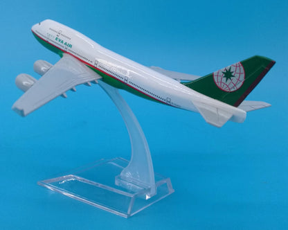 16cm EVA AIR BOEING 747-400 Passenger Airplane Aeroplane Diecast Aircraft Model