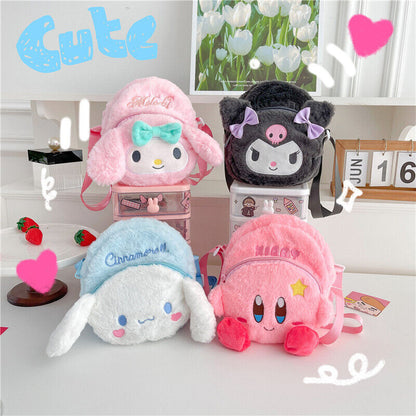 Sanrio Plush Diagonal Straddle Bag Kuromi Melody Makeup Bag
