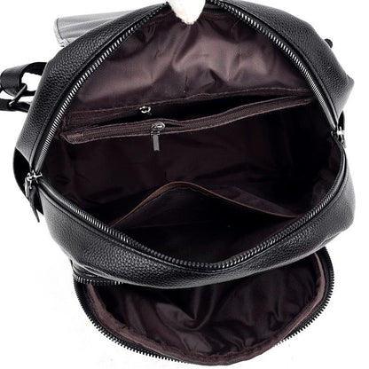 Women Backpack Soft Genuine Leather Fashionable Travelling Bag Softback Red Blue
