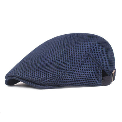 Unisex Casual Beret Hat Flat Cap Breathable Mesh Cap Newsboy Style Adjustable