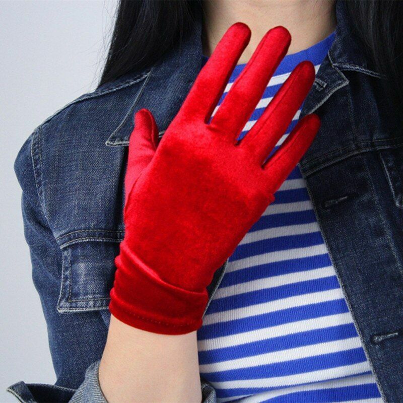 Fashion Velvet Gloves 22/40/50/60/70cm Long Opera Women Elastic Touchscreen Mitt