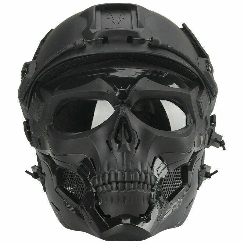 Tactical Airsoft Helmet Skull Full Face Mask Military CS Collectible Gift Set