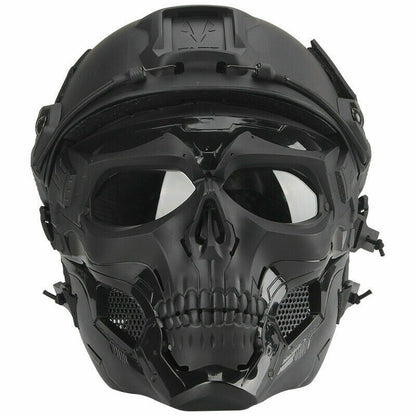 Tactical Airsoft Helmet Skull Full Face Mask Military CS Collectible Gift Set