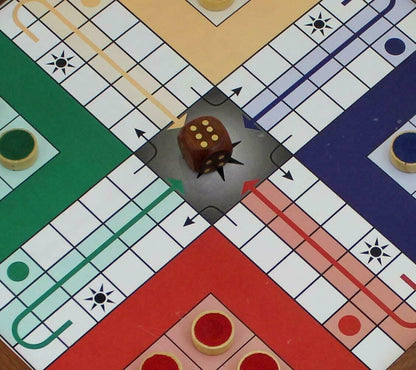 Magnetic Ludo Travel Board Game Handmade Wooden Classic Ludo Set Strategy Game