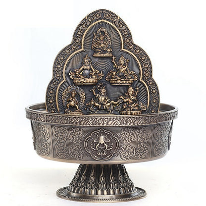 16.5cm 6.5" copper six Jambhalas statue Jambhala Kubera Water god of Wealth
