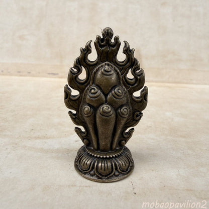 Old Mani Jewel Statue Altar Ornament Buddhist Ritual Desk Decor