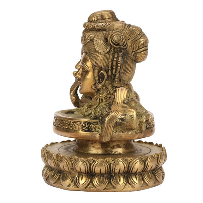 Hindu God Lord Brass Shiv Parvati Idol for Home Décor Showpiece Statute Figurine