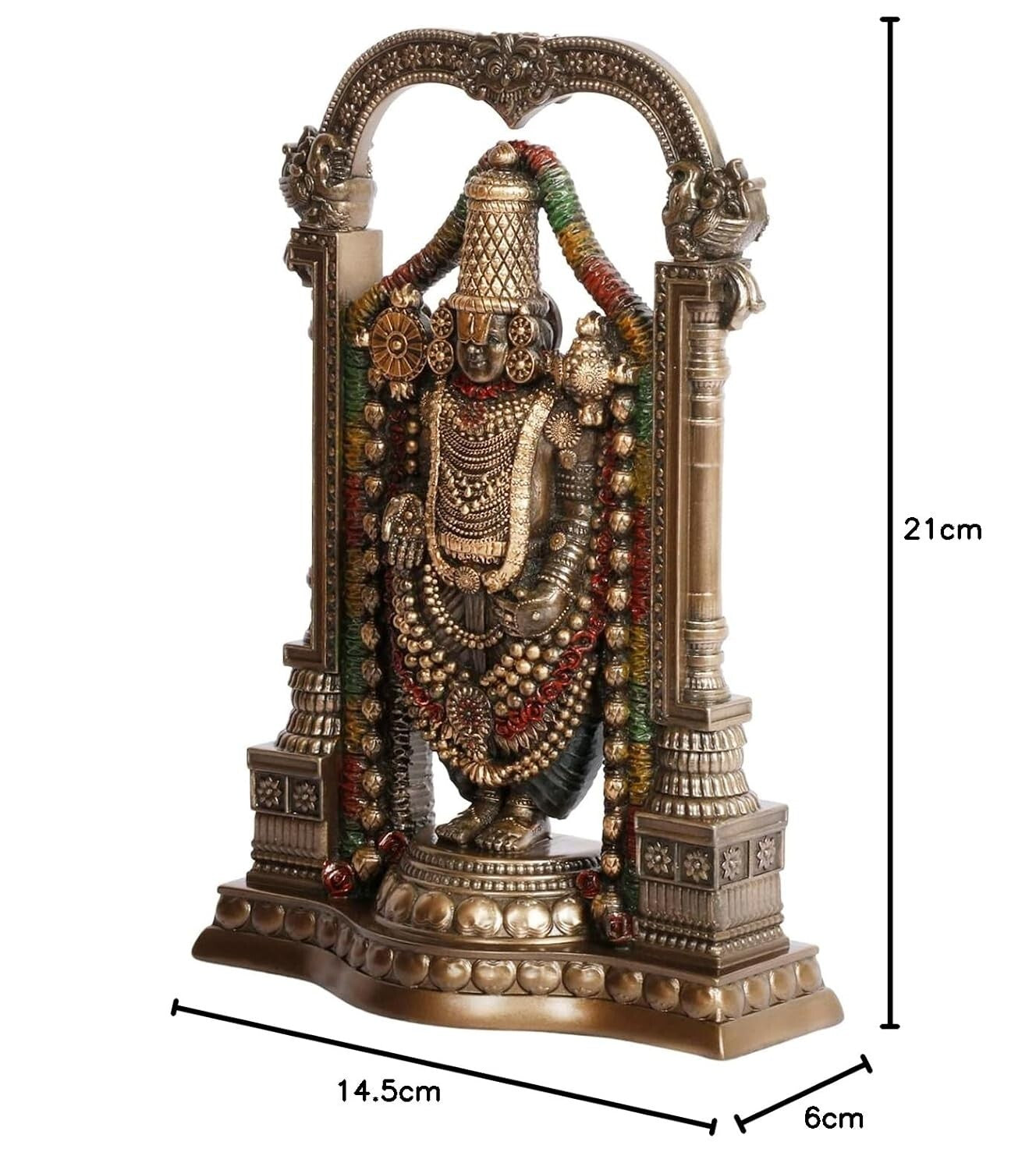 Hindu God Resin Lord Tirupati Balaji Venkateshwara Statute Idol Figurines