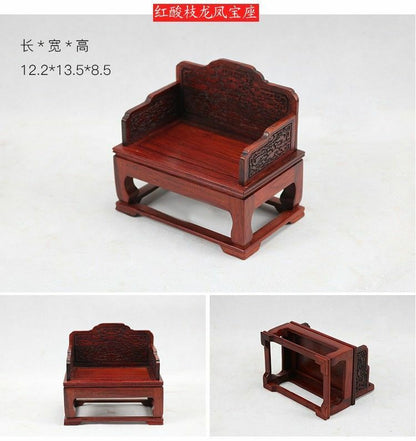13.5cm New Miniature Furniture Model Ornaments Chinese Mahogany Chair Crafts