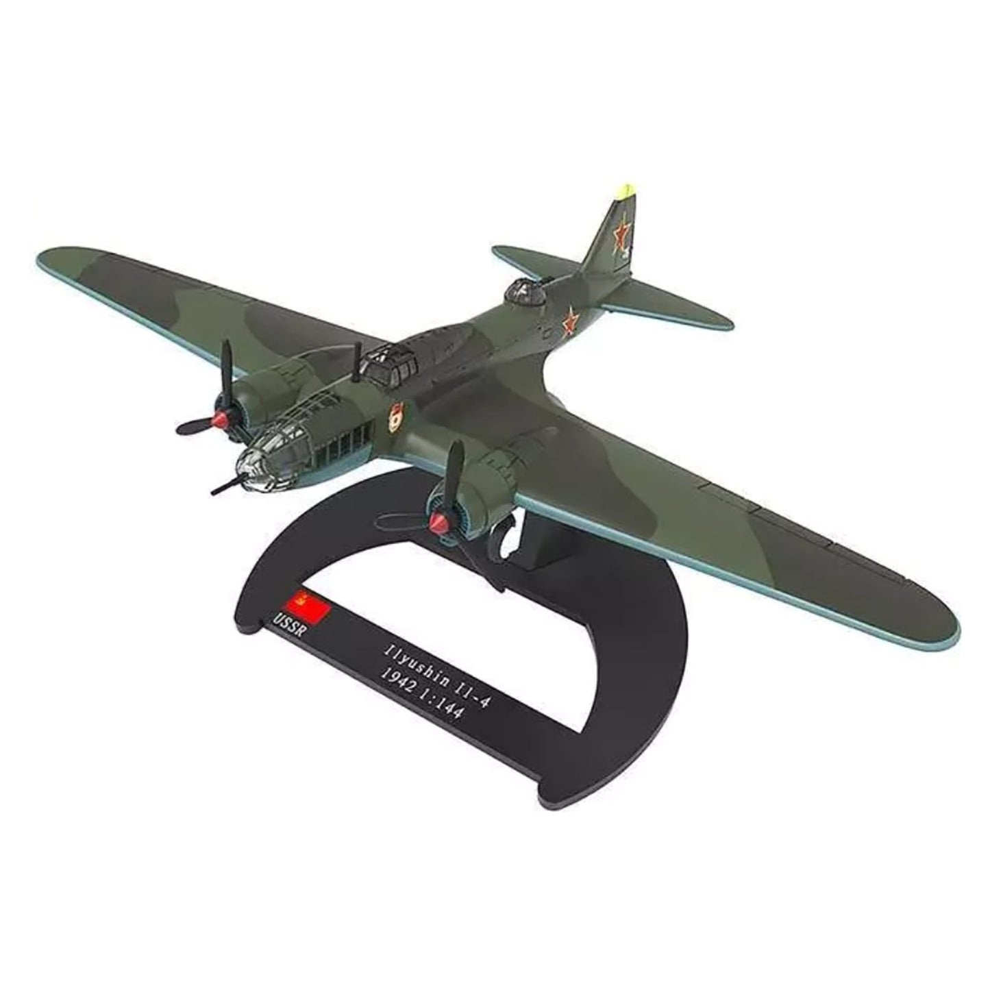 Alloy 1/144 Scale WWII Soviet IIyushin II-4 Bomber Plane Model Decor Collection