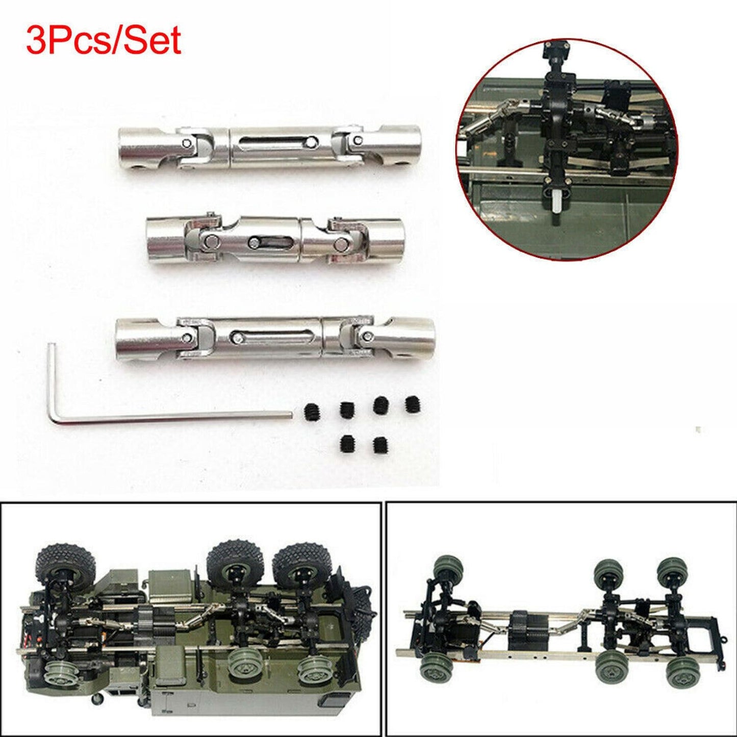 1/16 Upgrade Metal Front/Medium/Back Drive Shaft Kit for WPL B16 B36 RC Car