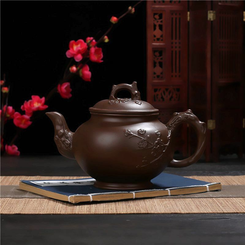 750ml Yixing Zisha Clay Pottery Tea Pot Teapot Flowers Handmade Large Clay Pot