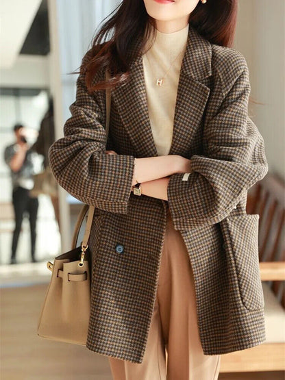 Coat Women's Spring and Autumn Single-breasted Loose Pocket Jacket Clothing