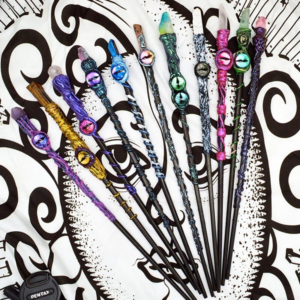 Witch Magic Wand Multicolor Natural Crystal Jewelry Fairy Stick Hair Accessories